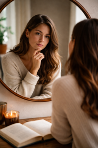 person writing reflections after reading a meaningful book