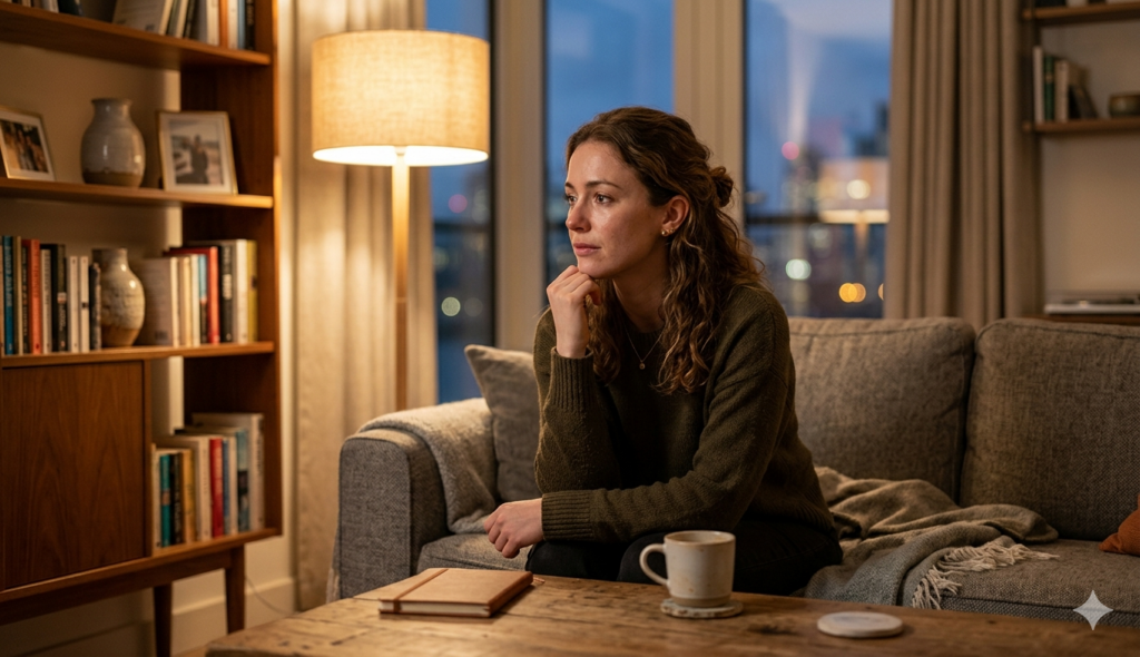 Person reflecting on the impact of words in a relationship