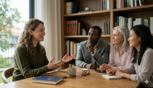 Professional using communication skills to build stronger relationships