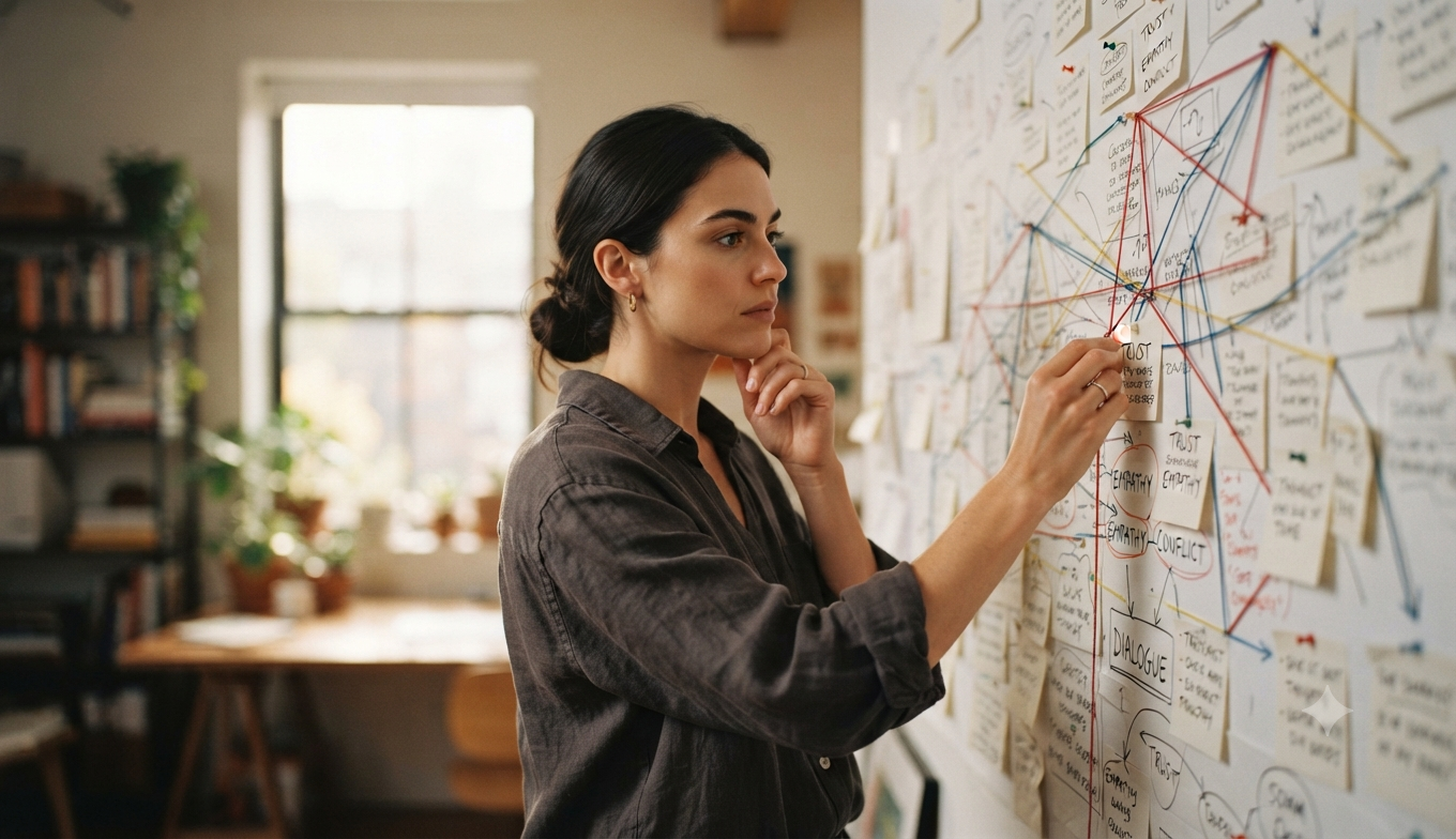 Person exploring the psychology of communication through The Interaction