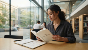 Reader studying The Interaction to better understand communication