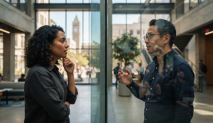 Two people interpreting the same conversation differently